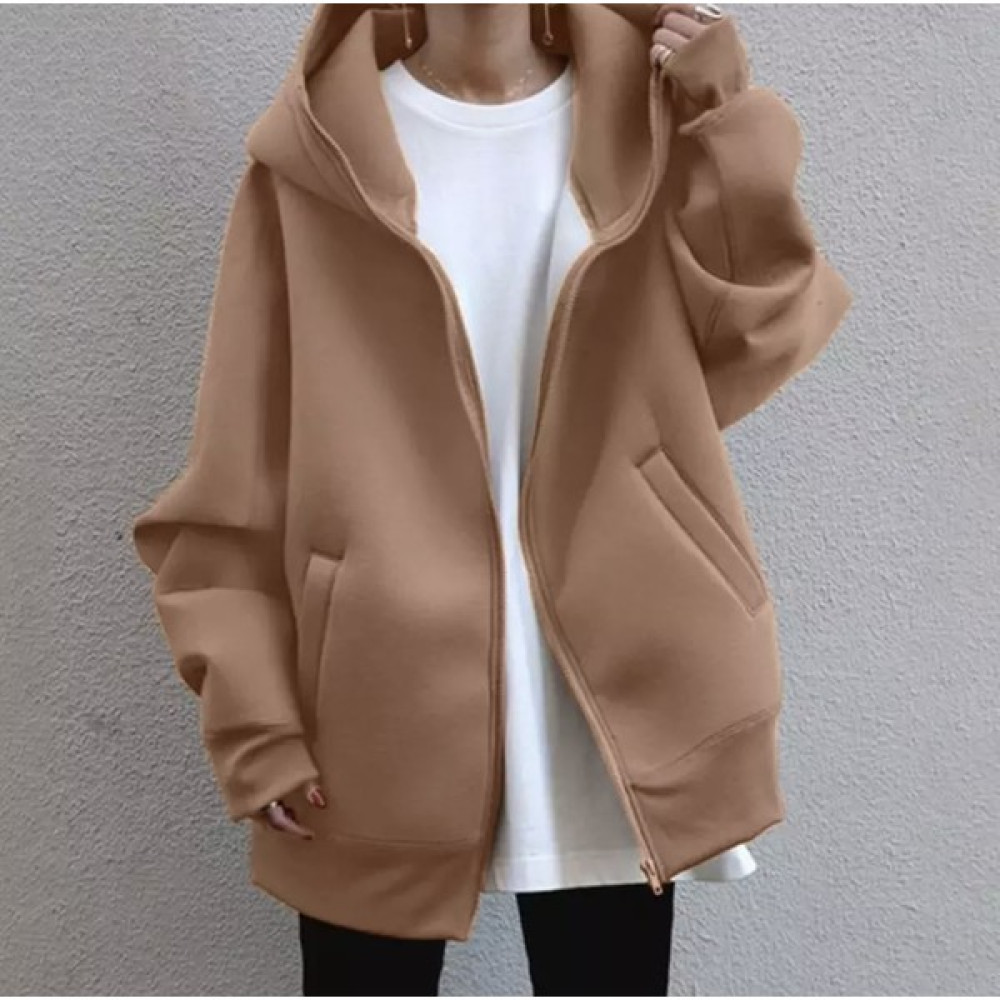 Amor Man Özel Tasarim Kapüşonlu Tam Fermuarli Kalin Kişlik %100 Pamuk Süper Oversize Kadin Sweatshirt Bayan Ceket Fiyatı