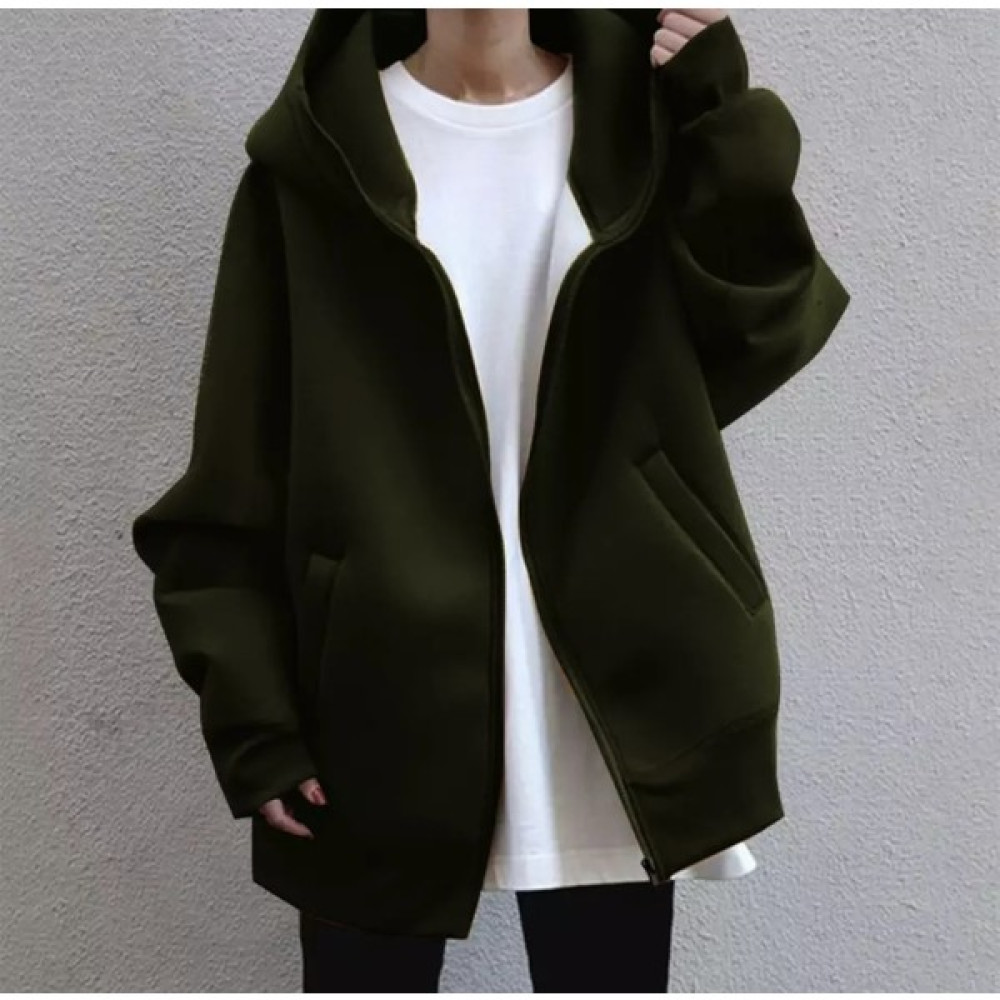 Amor Man Özel Tasarim Kapüşonlu Tam Fermuarli Süper Oversize Tam Kişlik %100 Pamuk Kadin Sweatshirt Bayan Ceket Fiyatı