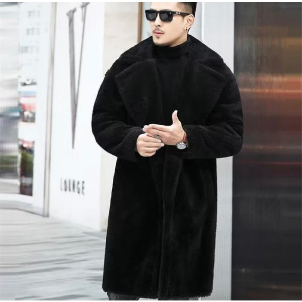 Amor Man Özel Tasarım Twill Astarlı %100 Yün Peluş Şık Business Erkek Luxury Uzun Kaban Erkek Mont Fiyatı