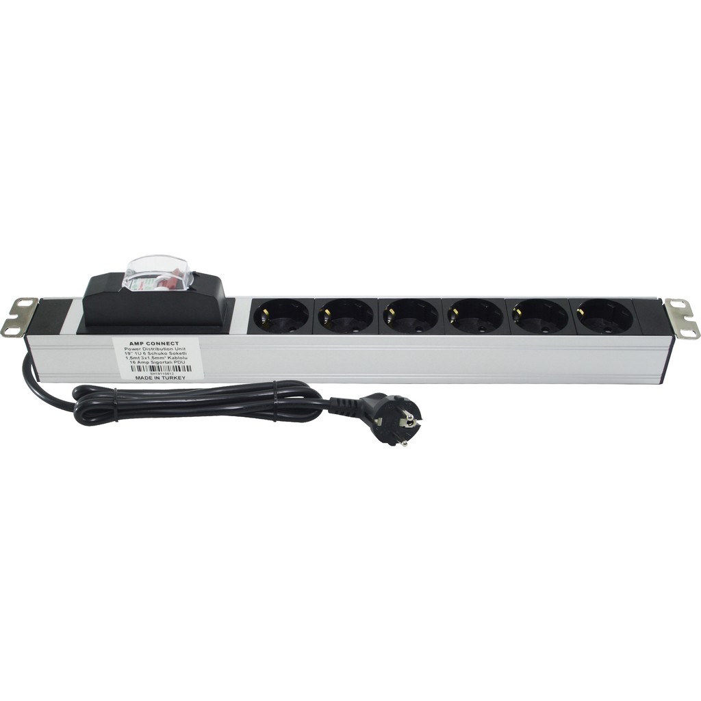 AMP Connect® 19" Basic PDU Series, 19", 1U, 6 Şebeke Soket, 16A Sigorta, 1 Phase, 250V AC, 16A, 1,5 m 3x1,5 mm² H05VV-F Cord, F Type Plug(6'lı Sig... SSD / Solid State Drive Fiyatı
