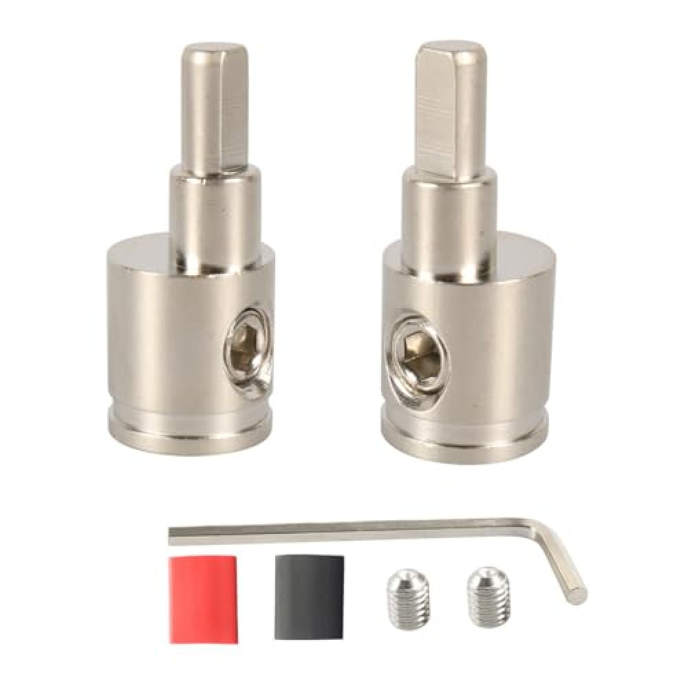 Amp Input Reducer Connectors 0 Gauge to 4 Gauge Car Audio Amplifier Wire Terminal Reducers Brass 2PCS with Adhesive Heat Shrink Tube