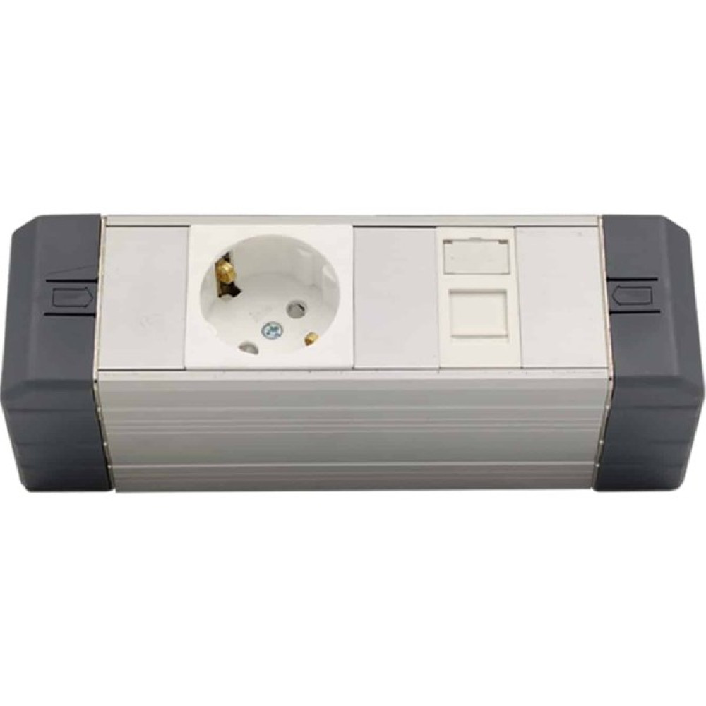Amp Yatay Donatılmış Alüminyum Brotik 1'li Blok Priz + 1 Cat3 Telefon Veya Cat5 – Cat6 Data Prizi Oto Boyaları Fiyatı