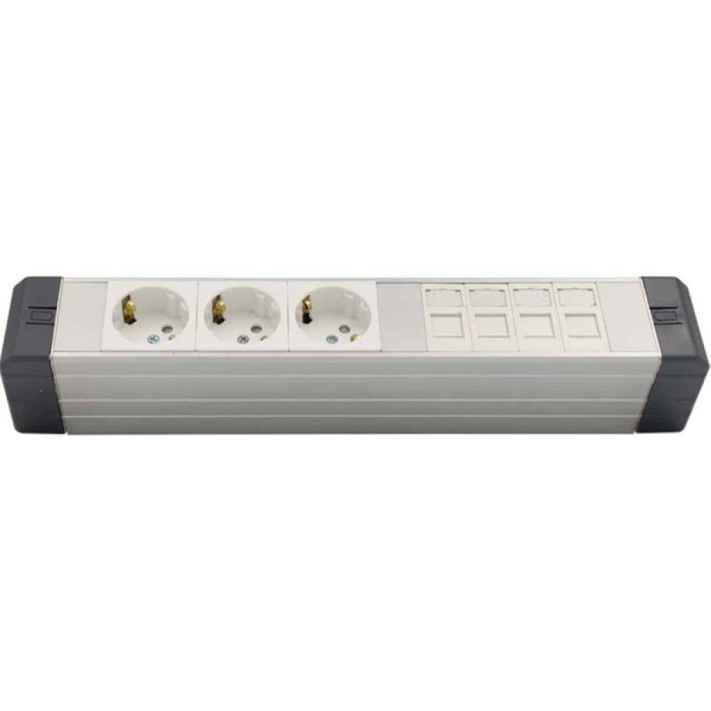Amp Yatay Donatılmış Alüminyum Brotik 3'li Blok Priz + 4 Cat3 Telefon Veya Cat5 – CAT12 Data Prizi Oto Boyaları Fiyatı
