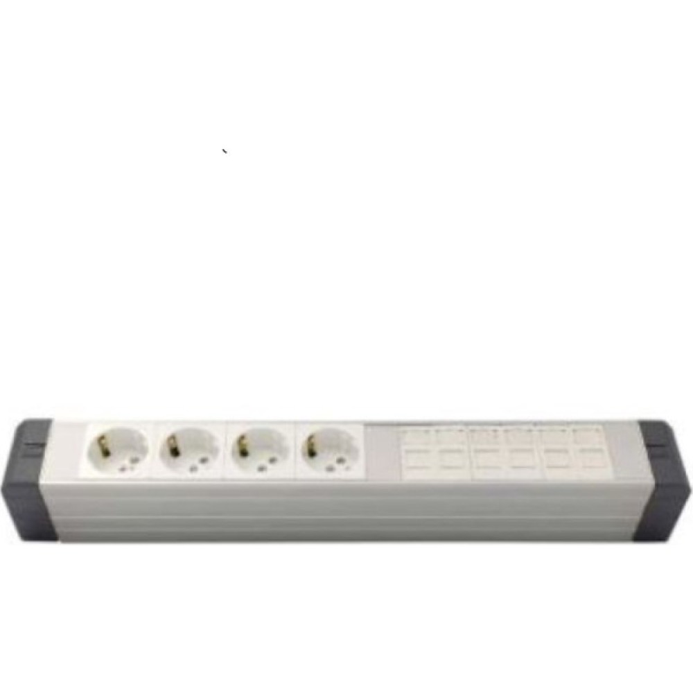 Amp Yatay Donatılmış Alüminyum Brotik 4'li Blok Priz + 6 Cat3 Telefon Veya Cat5 – CAT14 Data Prizi Prizler Fiyatı