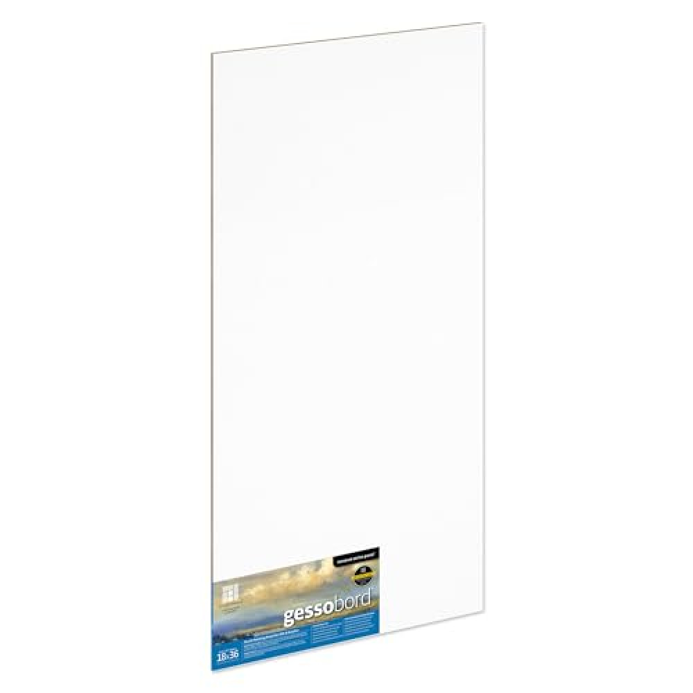 Ampersand Art Supply Gesso Wood Painting Panel: Museum Series Gessobord, 18" x 36", 1/8" Flat Profile