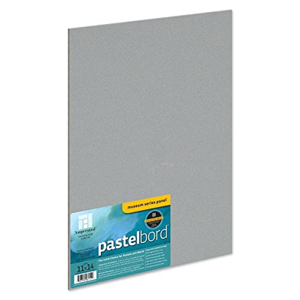 Ampersand Art Supply Pastel Painting Panel: Museum Series Pastelbord, 11" x 14", Grey, 1/8 Inch Flat Profile