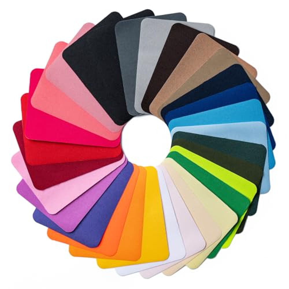 Amrules Iron Patches, 30 Piece 3.7 X 4.9 Inch Multi-Colored Fabric Repair Kit, 29 Shades Iron on Patches for Jeans, Shirts, Clothes, Pants