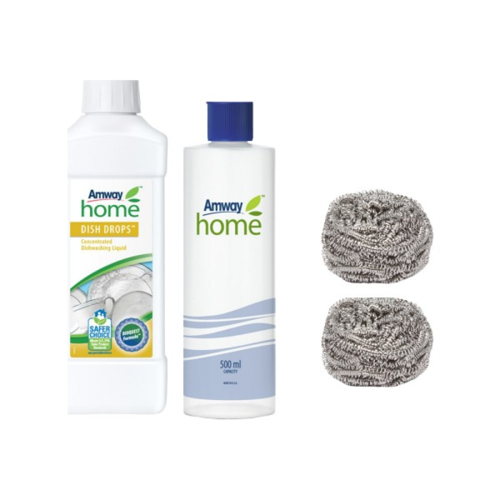 Amway Bulaşık Deterjanı Dish Drops + Özel Kapaklı Şişe + 2'li Bulaşık Teli Bulaşık Yıkama Fiyatı