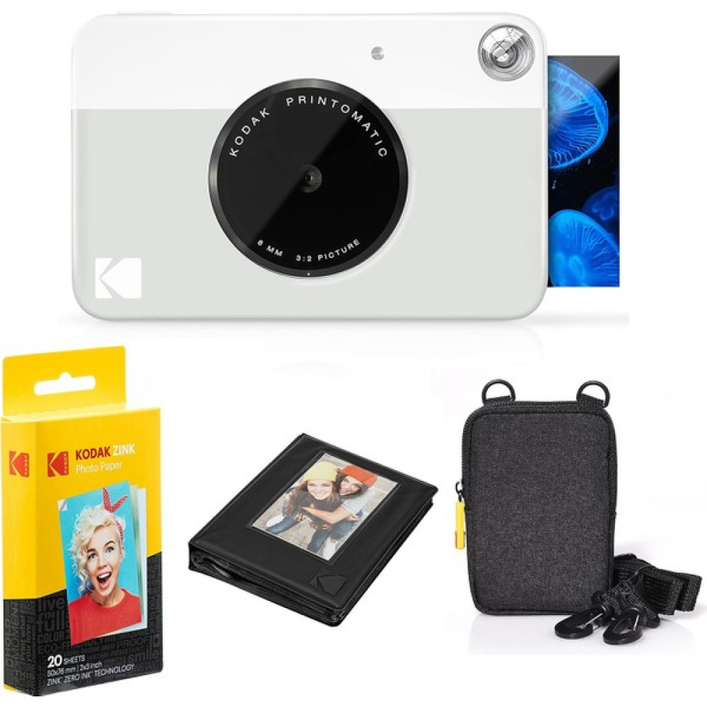 Amzchef Printomatic Anında Fotoğraf Makinesi Paketi Çinko Kağıdı 20 Sayfa - Kılıf - Fotoğraf Albümü - Beyaz-Gri Dijital Fotoğraf Makineleri Fiyatı