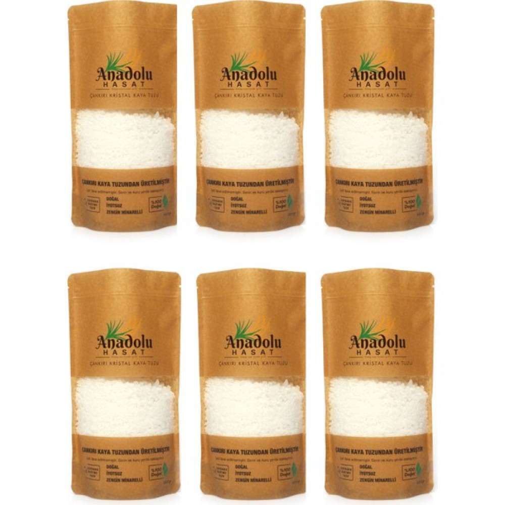 Anadolu Hasat Çankırı Granül (Kalın) Kristal Kaya Tuzu 1 kg 6 Paket- -Turşuluk - 6 kg Diğer Fiyatı