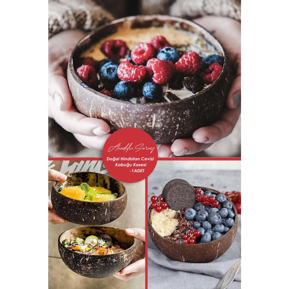 Anadolu Saray Çarşısı Doğal Hindistan Cevizi Kasesi (coconut Bowl) Hindistan Cevizi Kabuğu Kase Meyve Salata Yemek Kasesi Kase Fiyatı