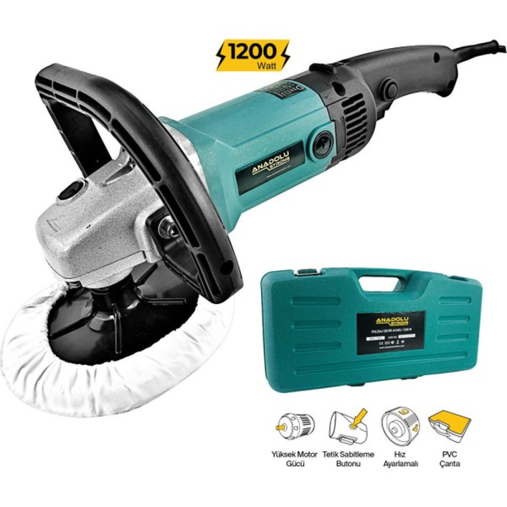 Anadolu Strong Anadolustrong ANS1002 Profesyonel Polisaj Makinesi 6 Kademeli 1200W Pasta Cila Zımpara Makinesi Cila / Polisaj Makinesi Fiyatı