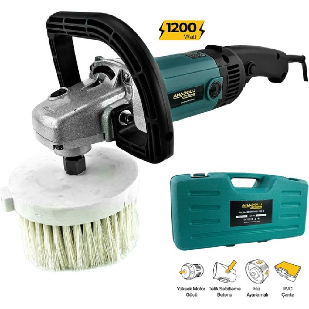 Anadolu Strong Anadolustrong ANS1002DF 6 Kademeli 1200W Pasta Cila Koltuk Yıkama Makinası Dönerli Fırça Cila / Polisaj Makinesi Fiyatı