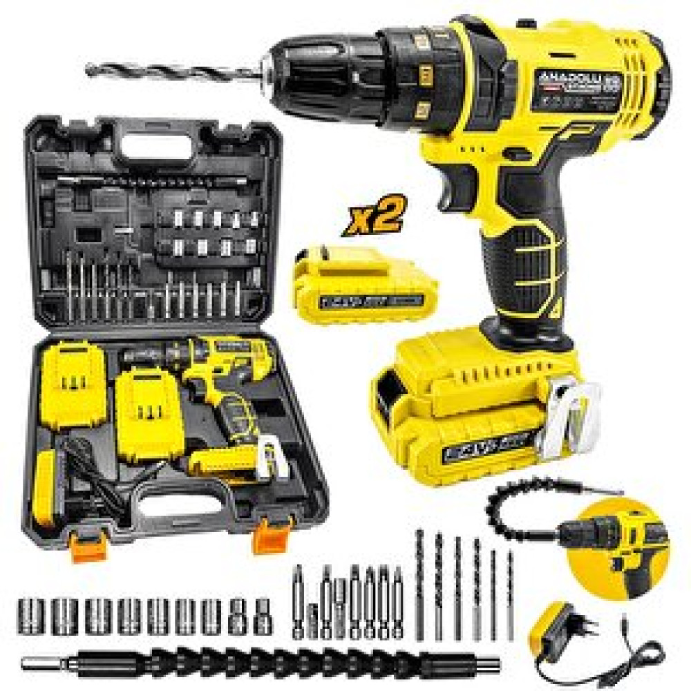 Anadolu Strong Ans1069-s 24w Çift Li-ion Bataryalı Metal Şanzıman Darbeli 27 Parçalı Süper Setli Matkaplar Fiyatı
