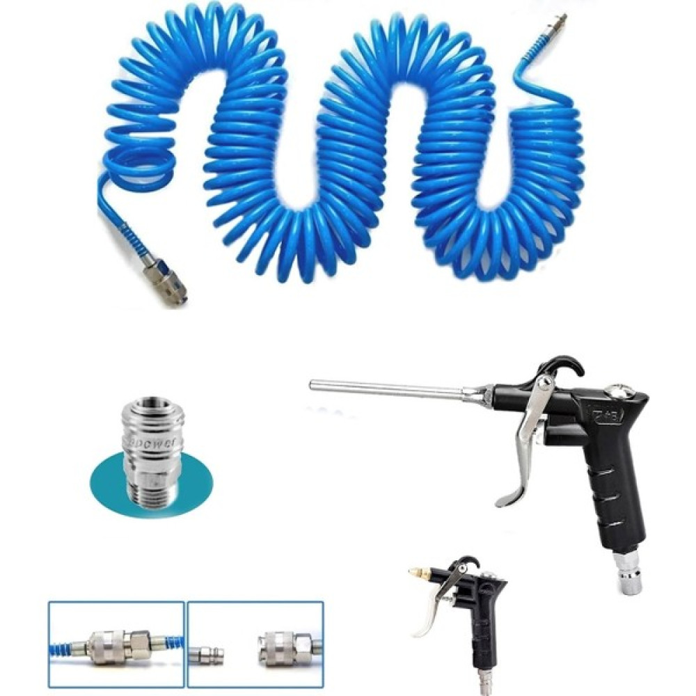 Anadolu Strong Kompresör Spiral Hava Hortumu 8 mm 15 M Hava Jakı Hava Tabancası Recor 3 Pcs Seti Hava Kompresörü Fiyatı