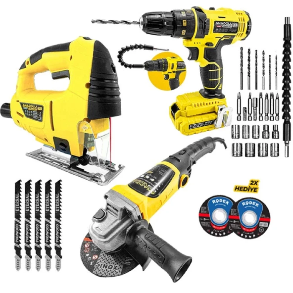 Anadolu Strong Super Set 24 W Darbeli Matkap 650W Lazerli Dekupaj Ver Ayari Taslama 1069-1033-803 Matkaplar Fiyatı