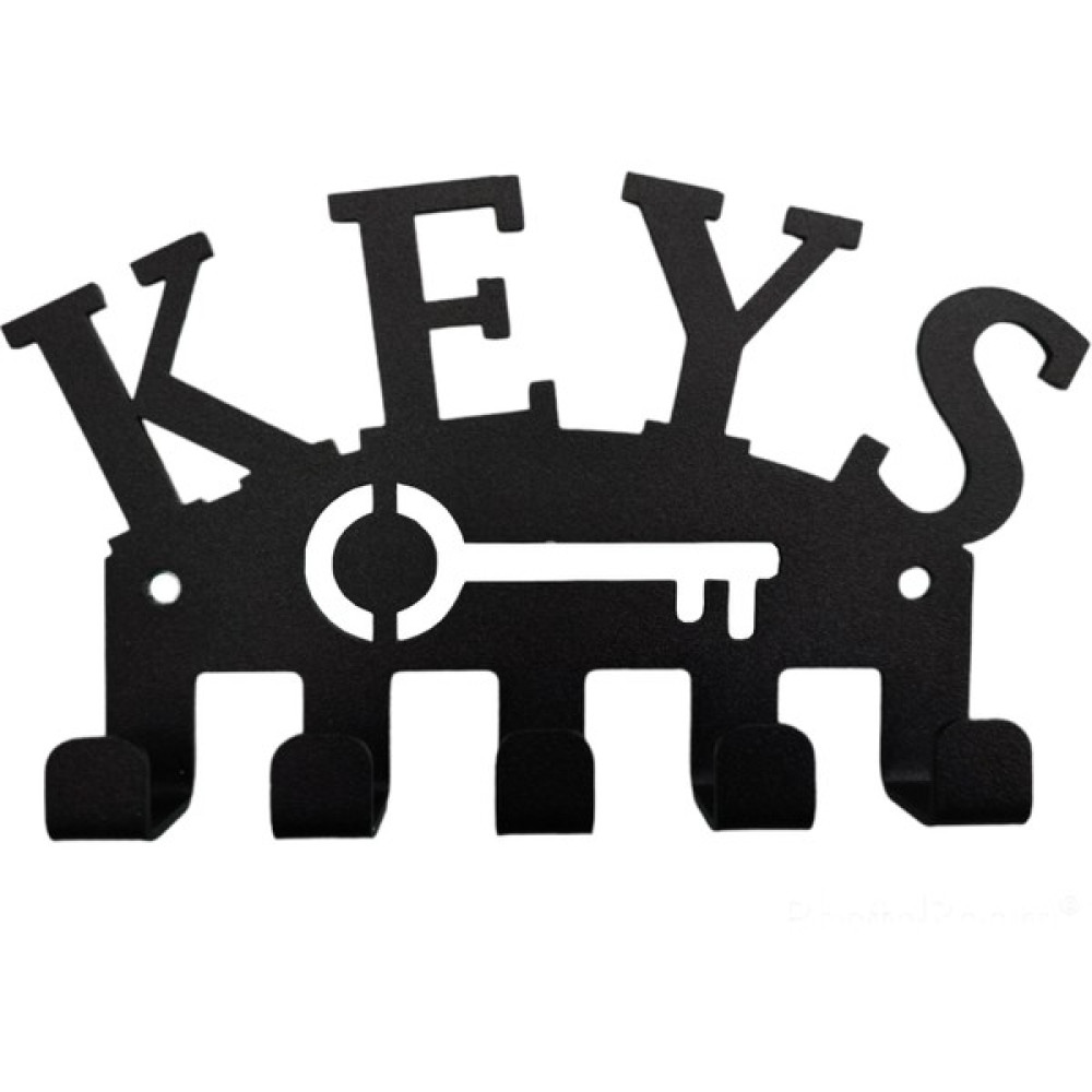 Anahtar Askılığı Keys Yazılı Dekoratif Paslanmaz Metal Tasarım Anahtarlık Hediyelik Duvar Askılığı Sağlam Askılık - Siyah Eşya Saklama / Düzenleme Fiyatı