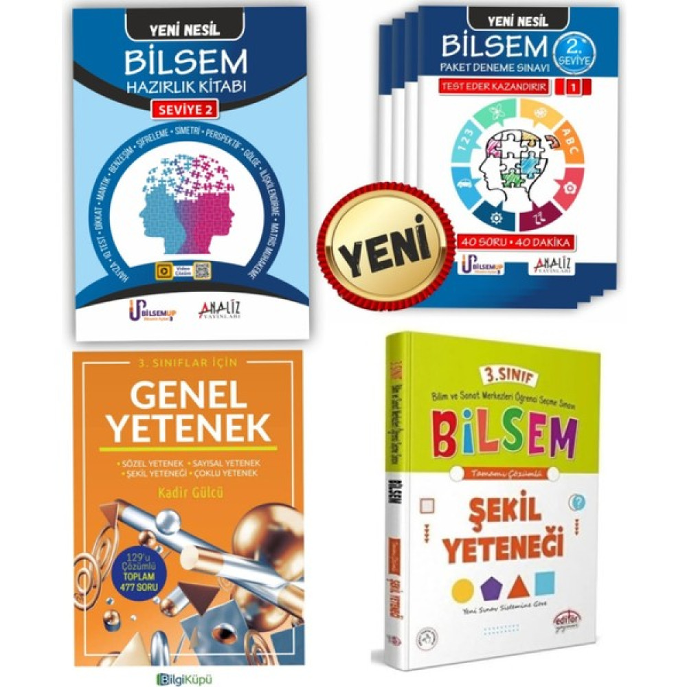 Analiz Yayınları 3. Sınıf Bilsem Hazırlık Bilsem Deneme Seti Bilsem Şekil Yeteneği Bilsem Genel Yetenek Full Set Tüm Dersler Fiyatı