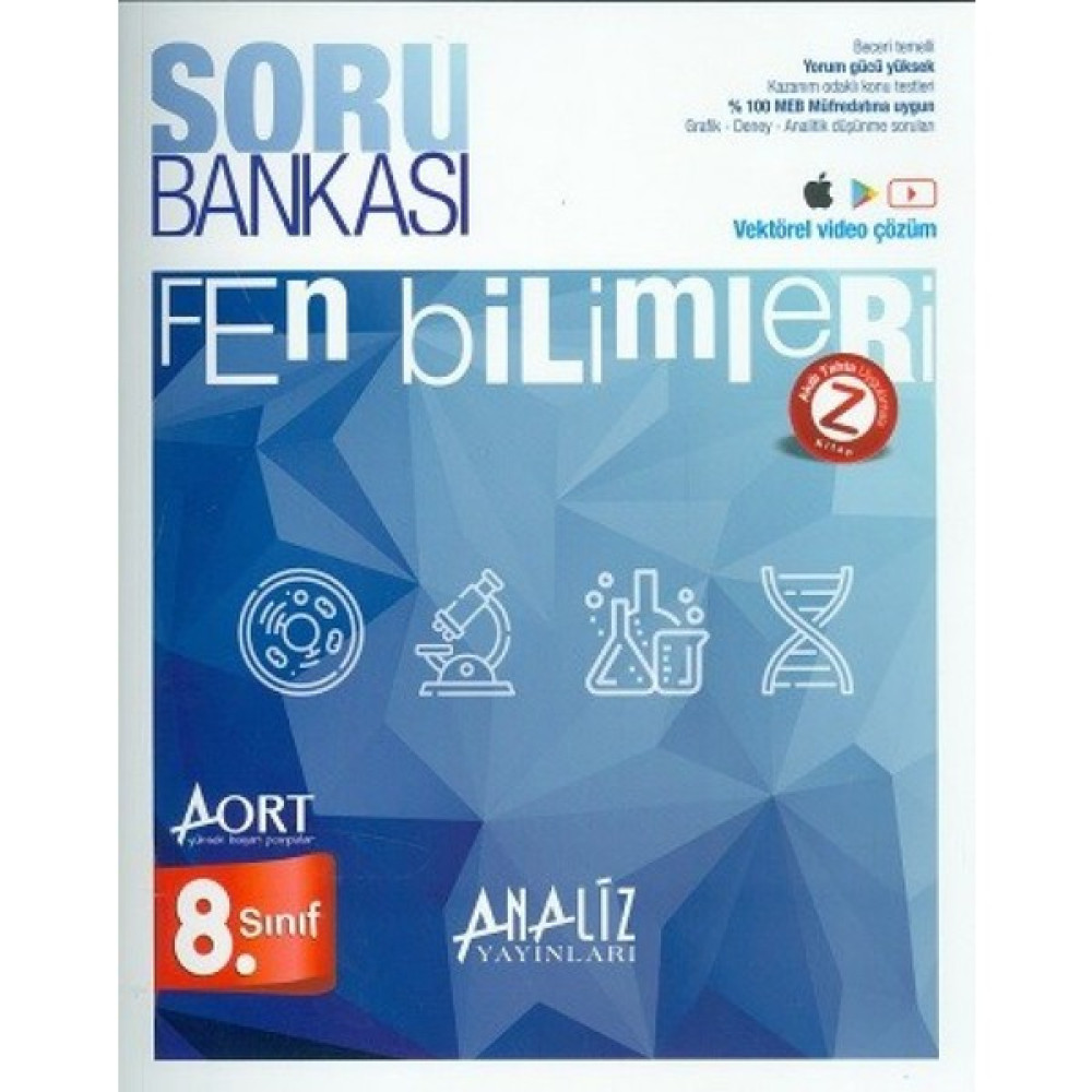 Analiz Yayınları 8. Sınıf Fen Bilimleri Aort Yeni Nesil Soru Bankası Fen - Bilişim ve Teknoloji Fiyatı