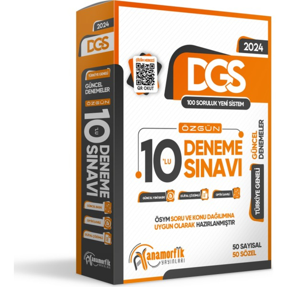 Anamorfik Yayınları 2024 DGS 10’lu Paket Deneme Sınavı DGS Fiyatı