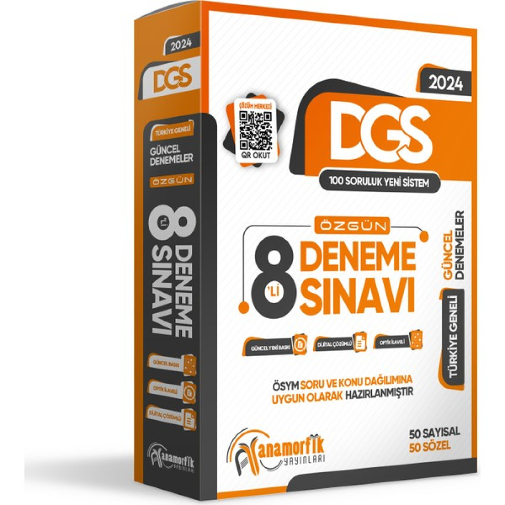 Anamorfik Yayınları 2024 DGS 8li Paket Deneme Sınavı Özgün Yeni Nesil Türkiye Geneli Kurumsal Çözümlü DGS Fiyatı
