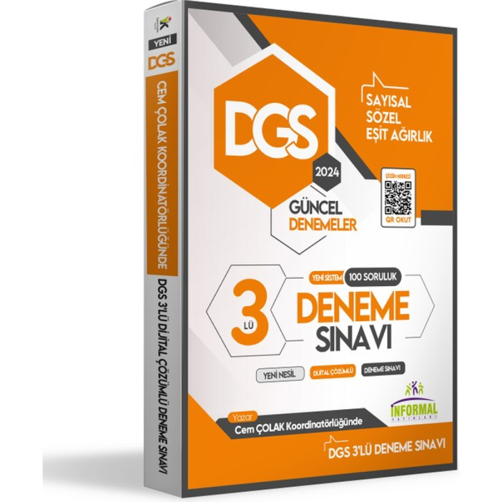 Anamorfik Yayınları 2024 Dgs Yazar Cem Çolak Koordinatörlüğünde Yeni Sistem 3Lü Dijital Çözümlü Deneme Sınavı Paketi DGS Fiyatı