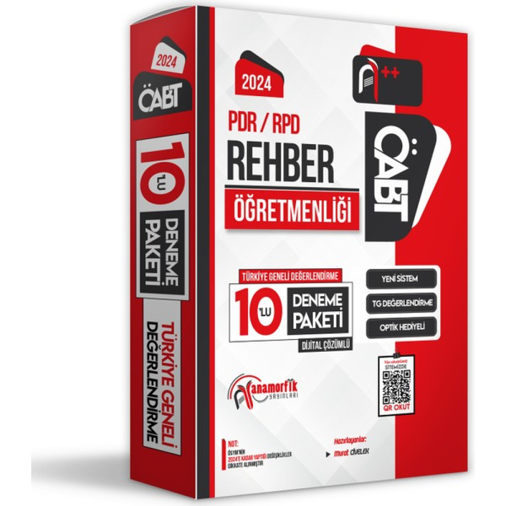 Anamorfik Yayınları 2024 ÖABT PDR – RPD Rehber Öğretmenliği 10’lu Dijital Çözümlü Paket Deneme Ders Sınav Kitapları Fiyatı
