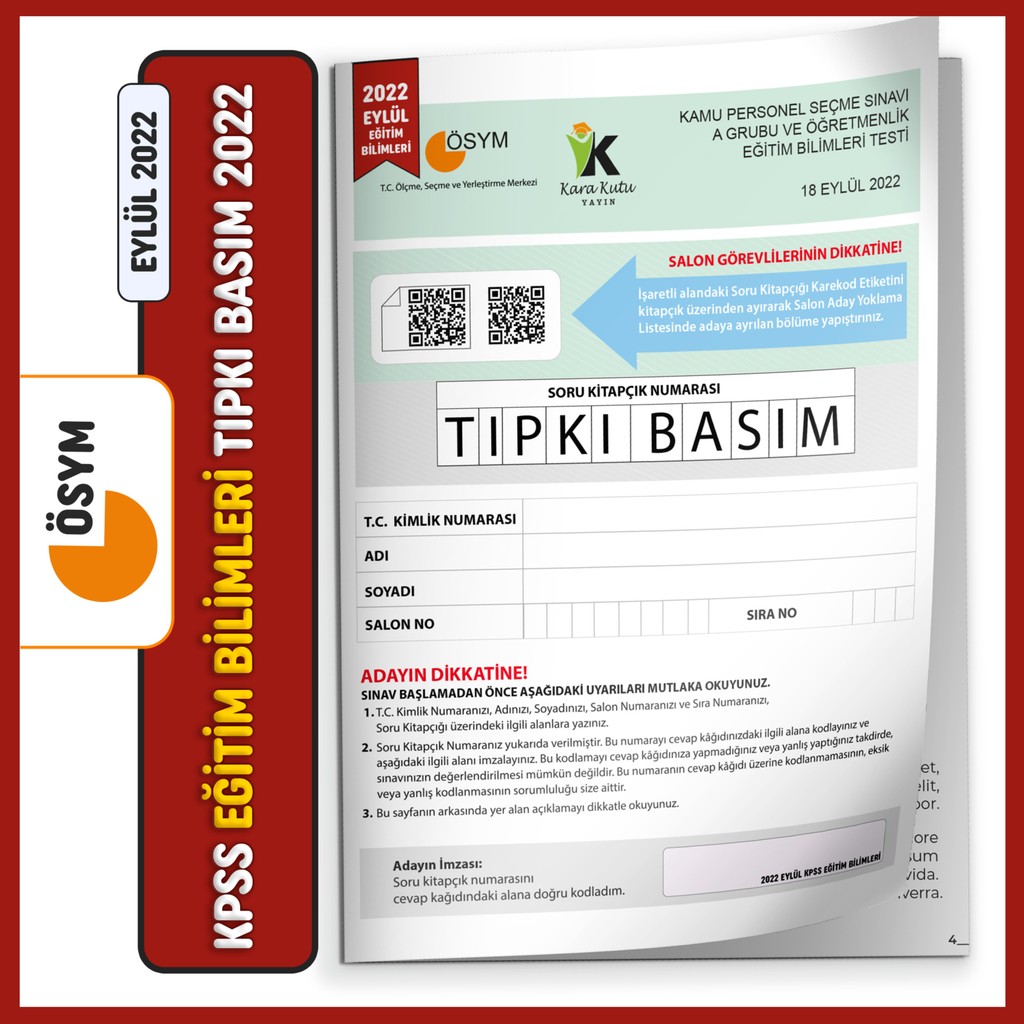 Anamorfik Yayınları KPSS 2022 Eğitim Bilimleri Ösym Çıkmış Soru Tıpkı Basım Türkiye Geneli D. Çözümlü Kitapçığı Diğer Fiyatı