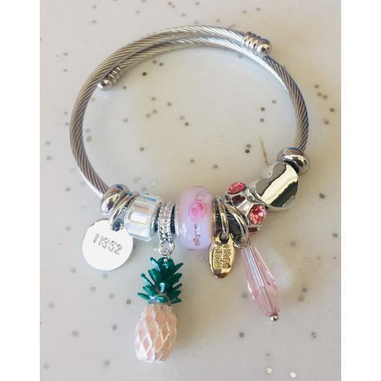 Ananas Charmlı Pandora Model Şık Kadın Bileklik