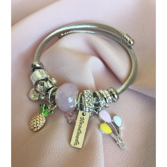 Ananas Charmlı Pandora Model Şık Kadın Bileklik