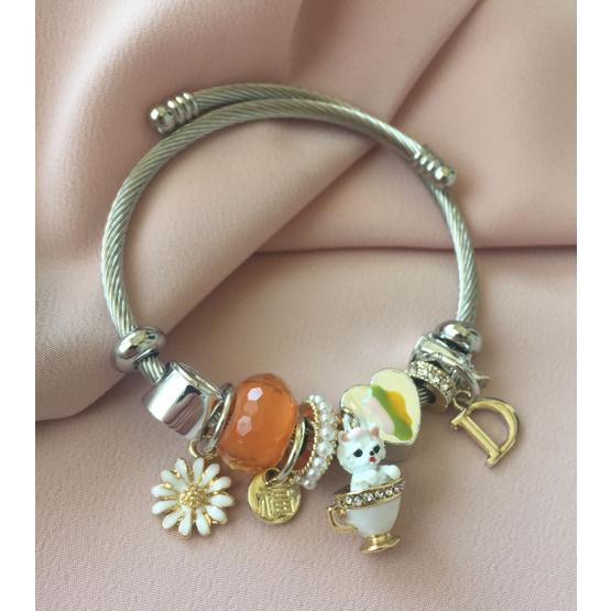 Ananas Charmlı Pandora Model Şık Kadın Bileklik