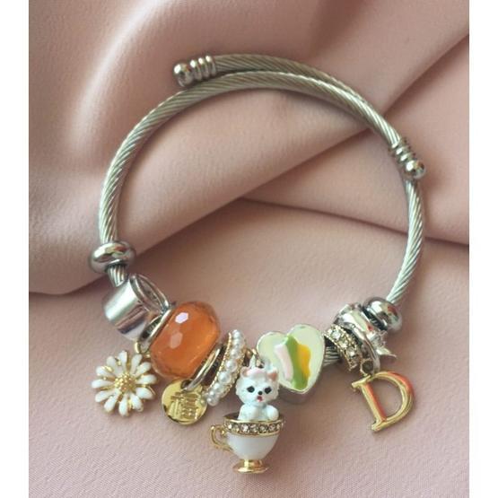 Ananas Charmlı Pandora Model Şık Kadın Bileklik