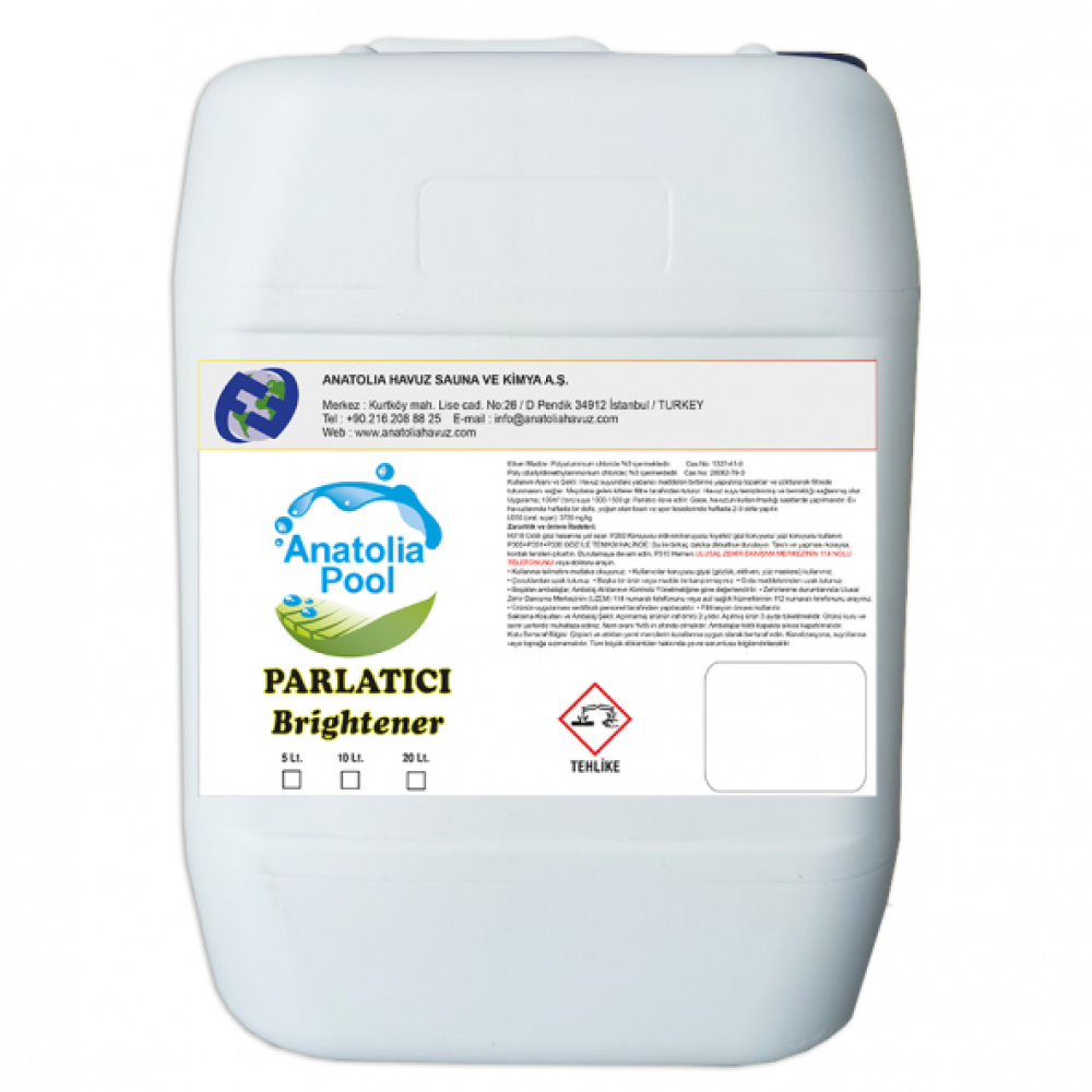 Anatolia Pool Havuz Suyu Parlatici 20 Lt (Brightener) Diğer Fiyatı