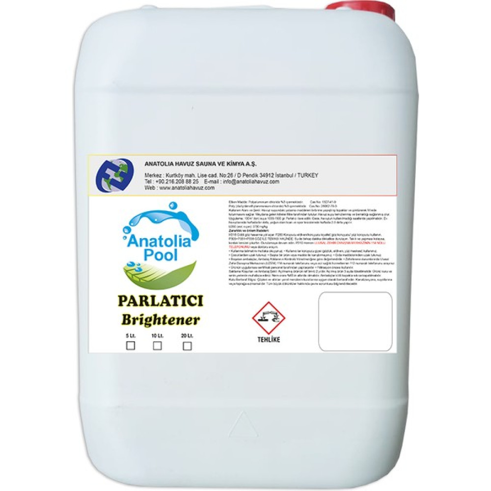 Anatolia Pool Havuz Suyu Parlatıcı / Berraklaştırıcı 10 Lt. (Brightener) Bahçe Malzemeleri Fiyatı