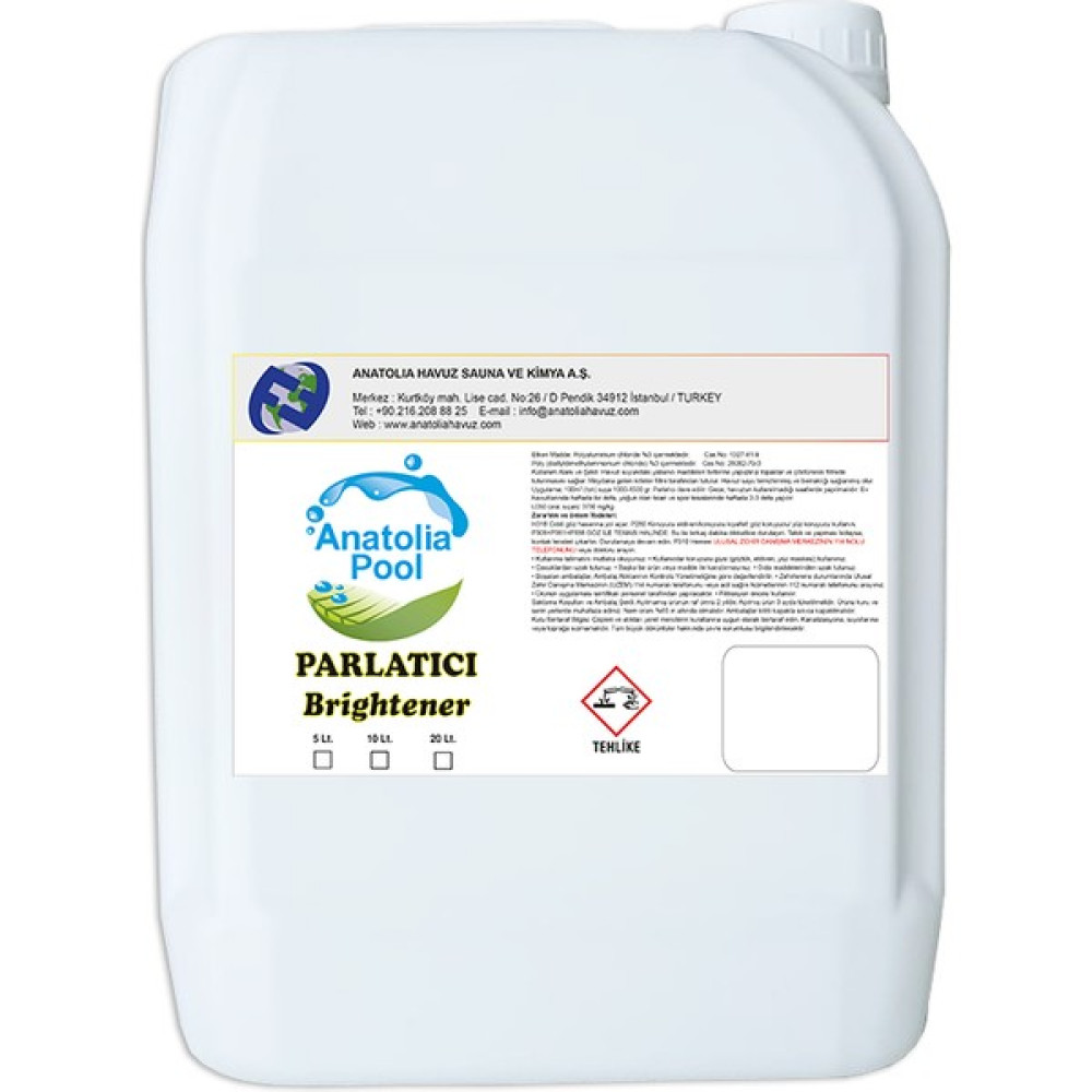 Anatolia Pool Havuz Suyu Parlatıcı / Berraklaştırıcı 5 Lt. (Brightener) Oto Boyaları Fiyatı