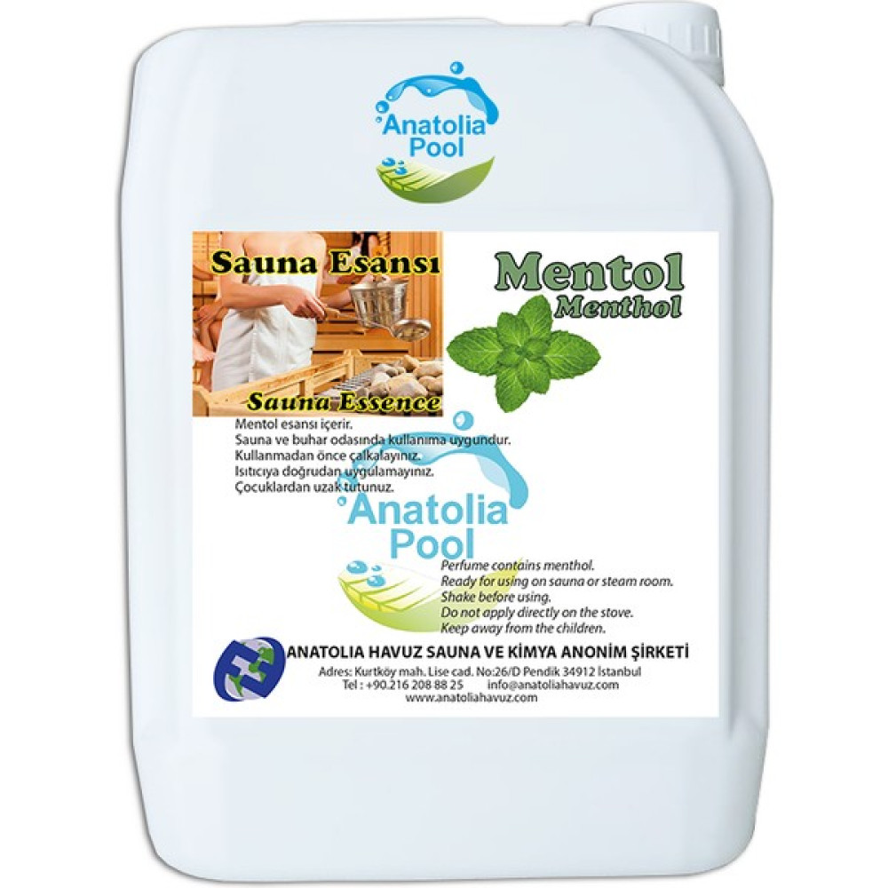 Anatolia Pool Sauna Buhar Esansı Mentol 5 Lt. ( Sauna Essence Menthol ) Bahçe Malzemeleri Fiyatı