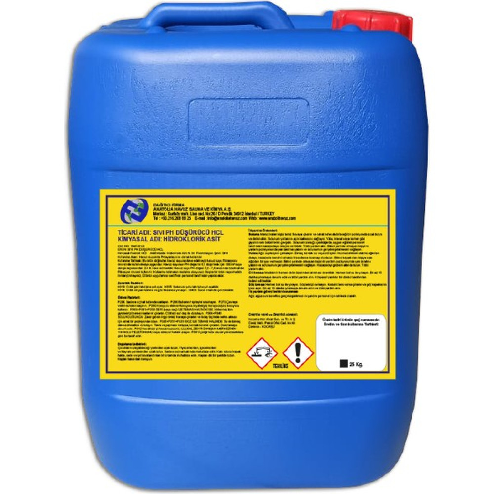 Anatolia Pool Sıvı Ph (-) Düşürücü Hcl 25 kg Hidroklorik Asit (Liquid Ph (-) Reducer Hcl) Bahçe Dekorasyon & Düzenleme Fiyatı