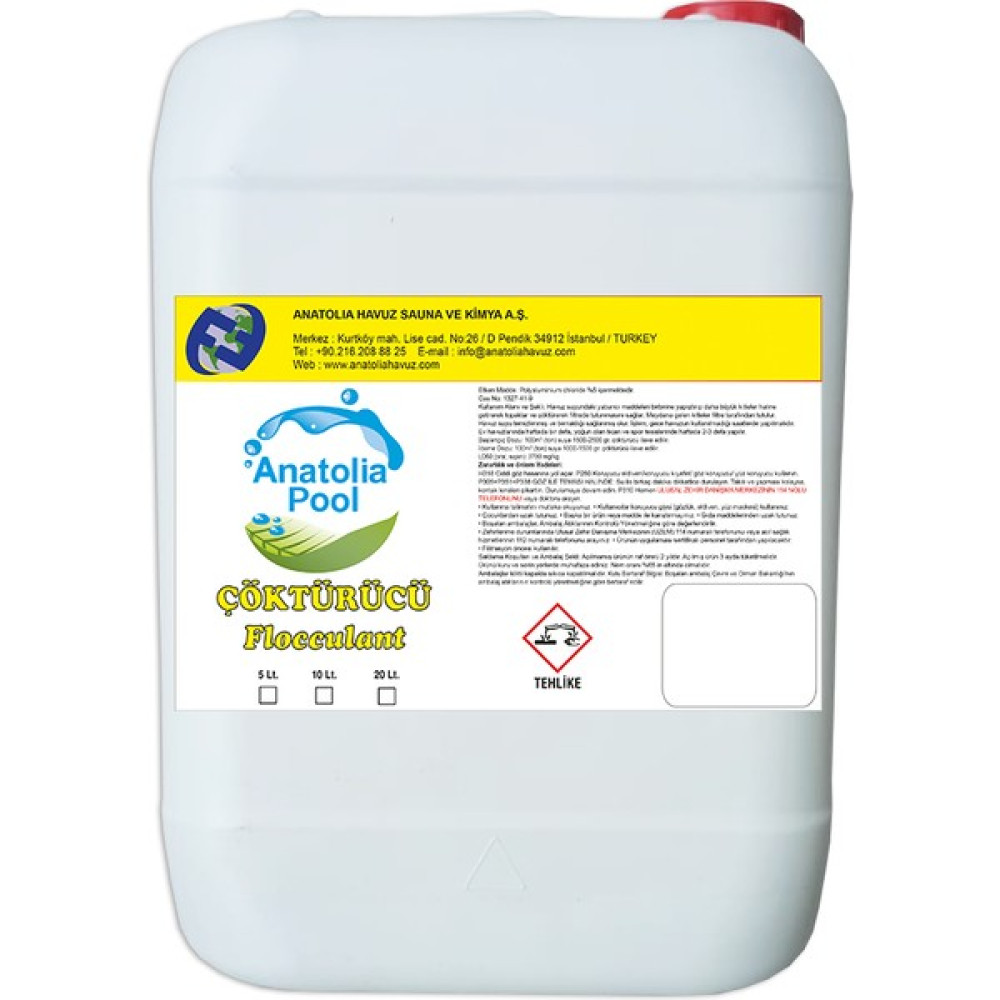 Anatolia Pool Yüzme Havuzu Çöktürücü 10 Lt. (Flocculant / Çökeltici / Topaklayıcı) Bahçe Malzemeleri Fiyatı