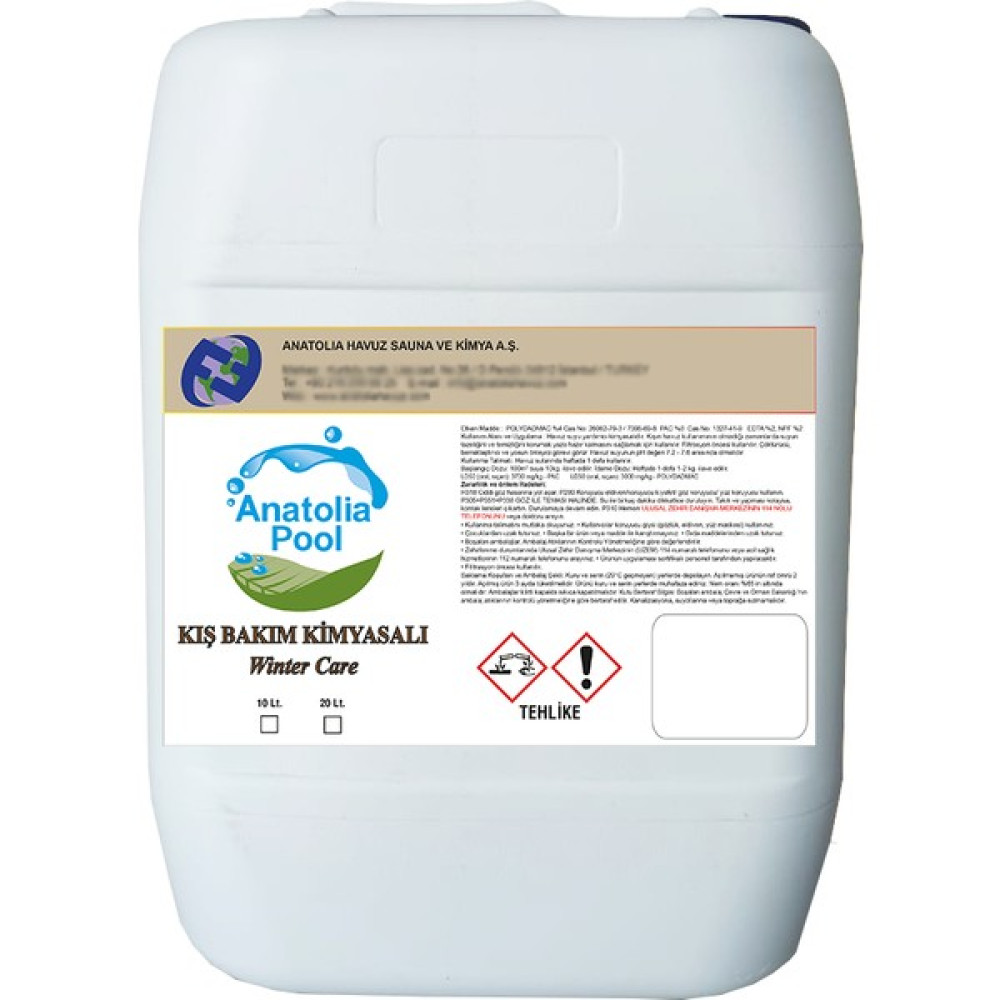 Anatolia Pool Yüzme Havuzu Kış Bakım Kimyasalı 20 Lt. (Winter Care) Bahçe Malzemeleri Fiyatı