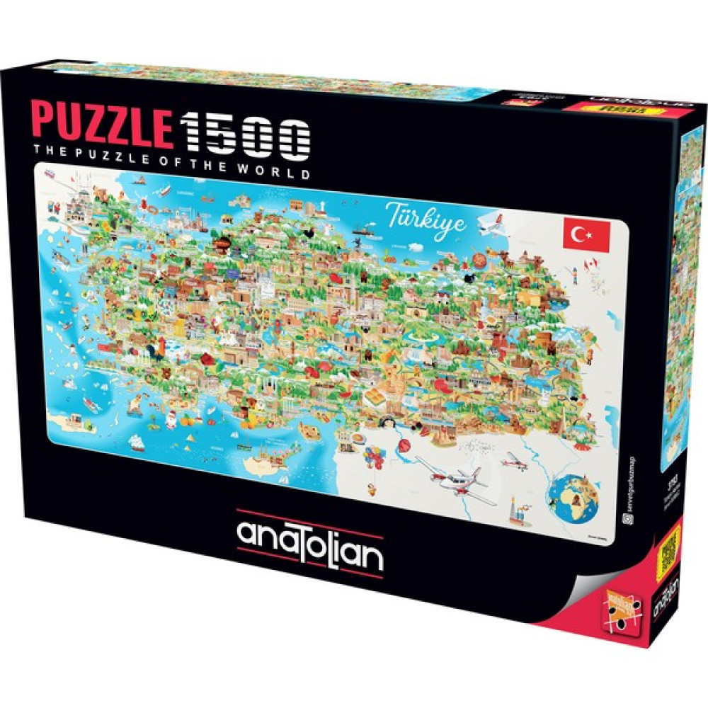 Anatolian 1500 Parçalık Puzzle / Türkiye Haritası - Kod 3793 Puzzle & Aksesuarları Fiyatı