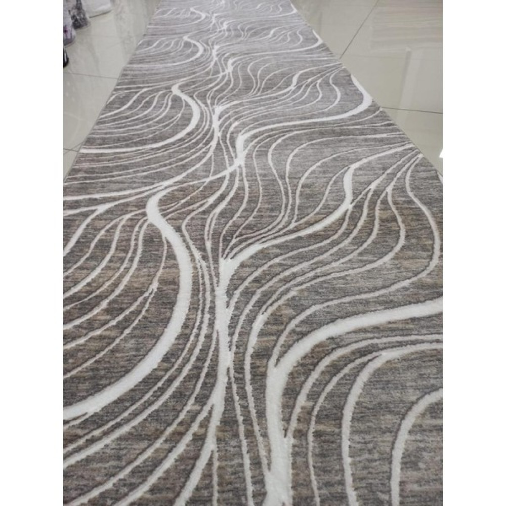 Anatolian Carpet Store Rölyef Kaymaz Tabanlı Jel Halı Yolluk - 100 x 450 cm - Gri Yolluk Fiyatı