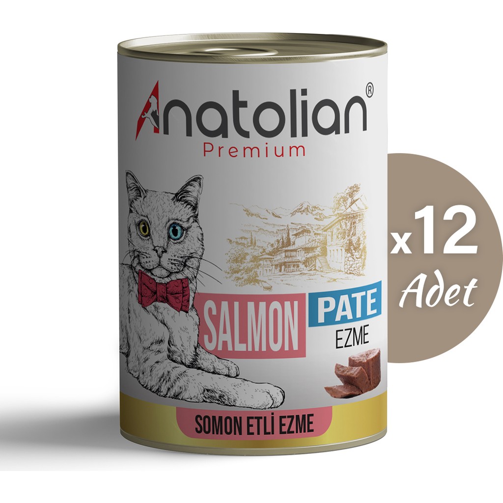 Anatolian Premium Adult Salmon Pate Somonlu Yetişkin Ezme Kedi Konservesi 400 gr x 12 Adet Diğer Fiyatı