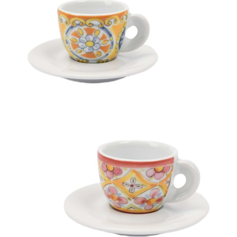 Ancap Edex “capriccio Italiano” İki Kişilik Espresso Fincan ve Tabak Takımı - 60 ml - Renkli Fincan / Bardak / Kahve Takımı Fiyatı