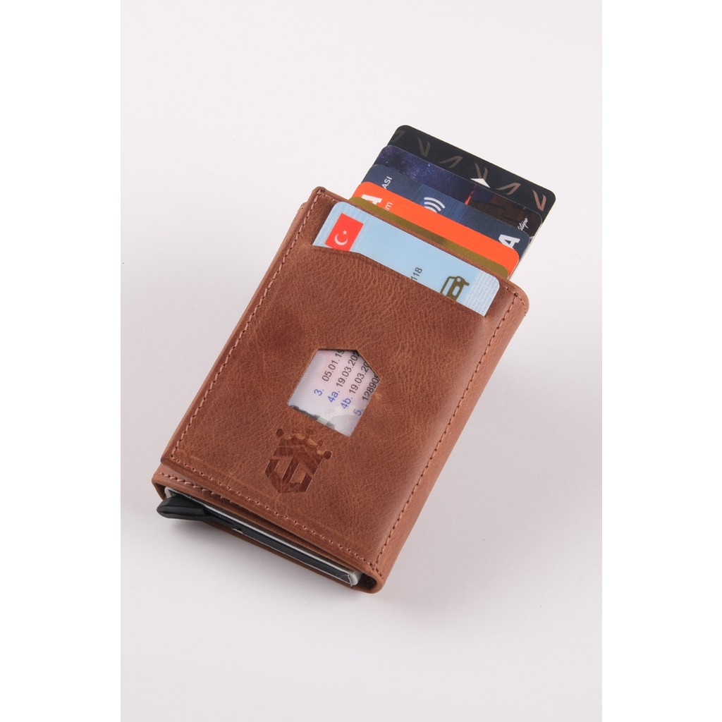 Ancora Leather Hakiki Deri Crazy Deri Erkek Cüzdanı Otomatik Kartlık Mekanizmalı Taba Çıt Çıtlı Diğer Fiyatı
