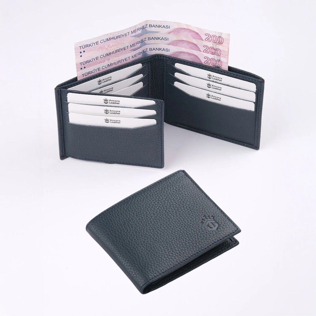 Ancora Leather Hakiki Deri Erkek CÜZDAN-26500-LACIVERT Diğer Fiyatı