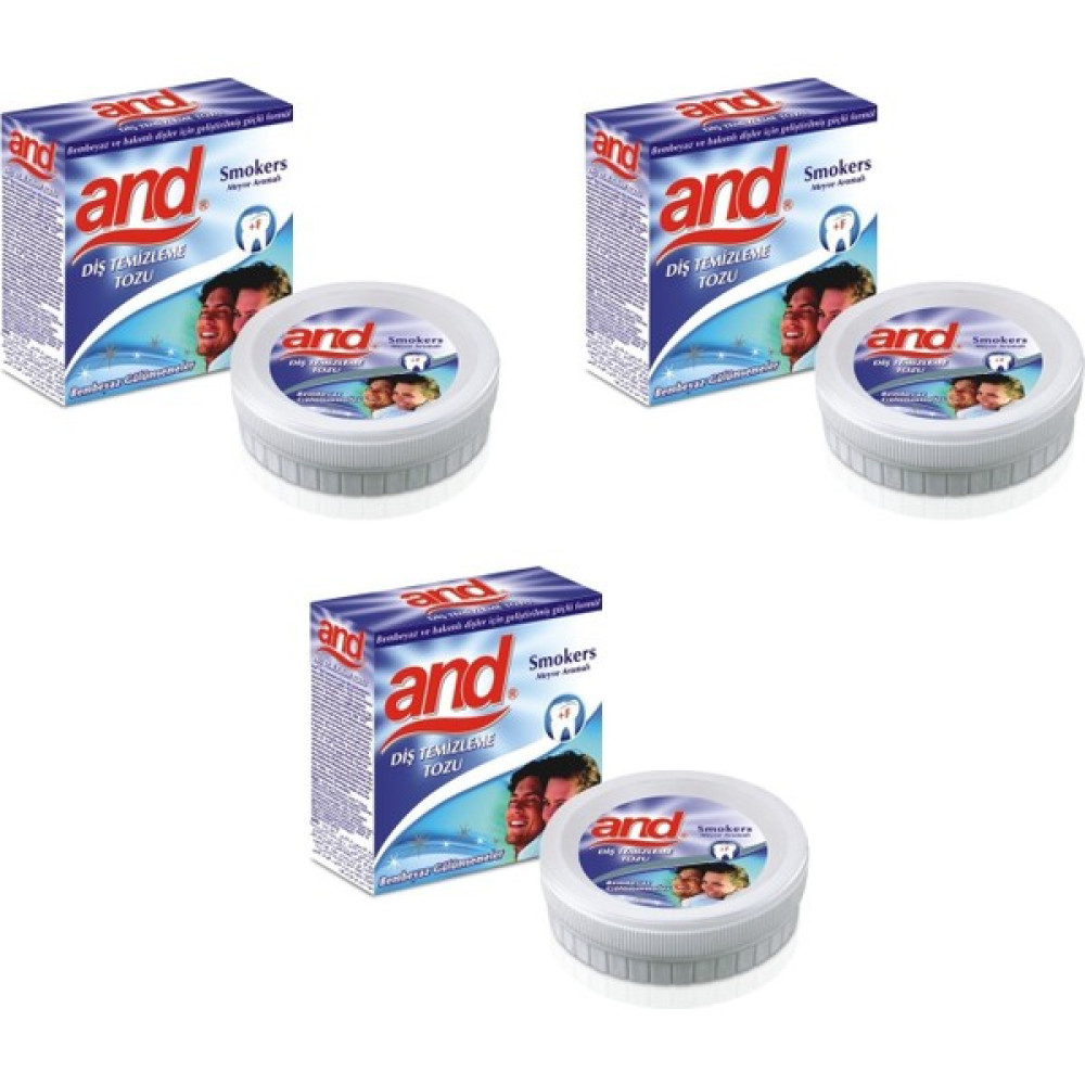 And Diş Tozu Smokers 40gr X 3 Adet - 1 Diş Beyazlatıcılar Fiyatı
