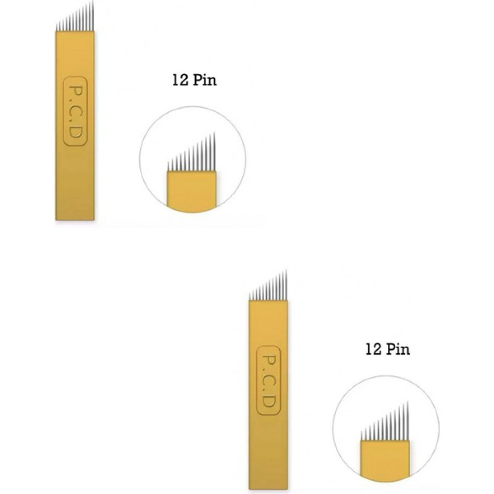 Andhose Kozmetik 12 Pin Altın Sarı Pcd Microblading Iğnesi 2'li Set Oto Boyaları Fiyatı