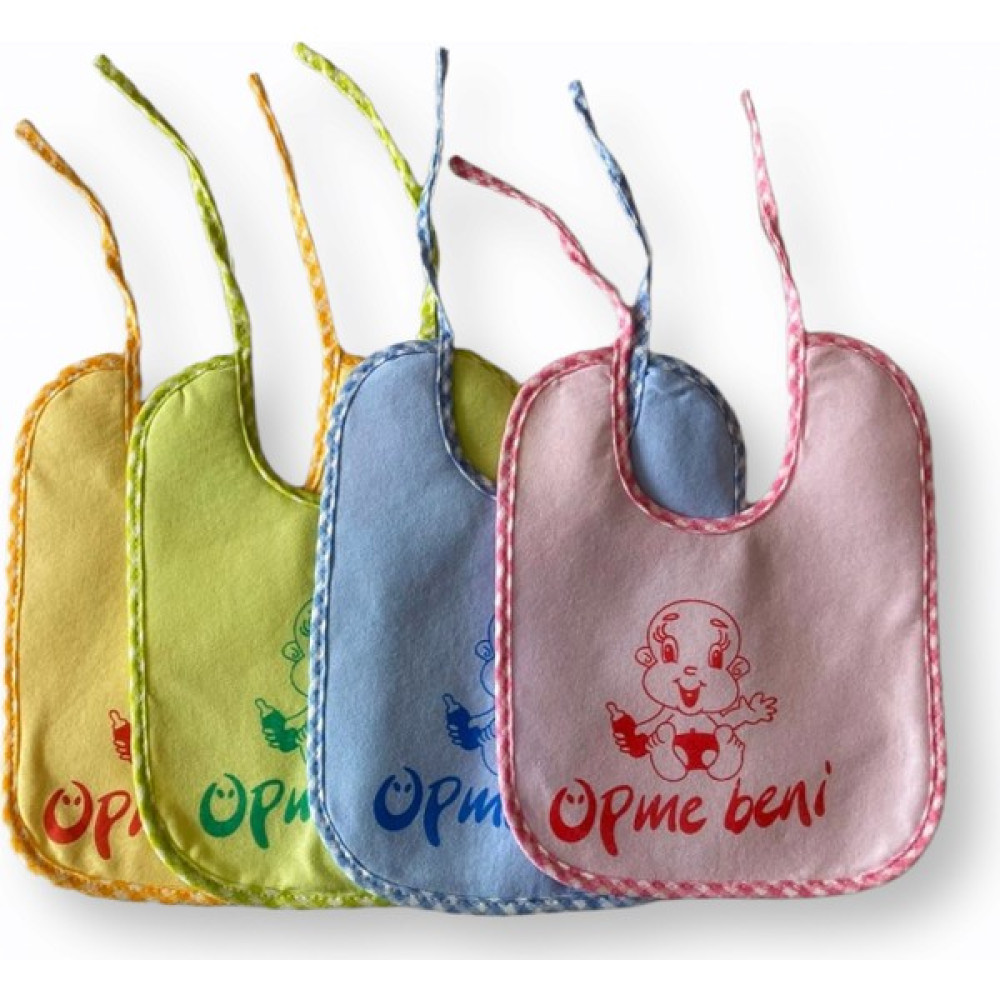 Andifli 4'lü Öpme Beni Yazılı Arkası Muşambalı Bebek Mama Önlüğü 0-24 Ay (19X24 Cm) - Renkli - 0 - 2 Yaş Mama Önlüğü Fiyatı
