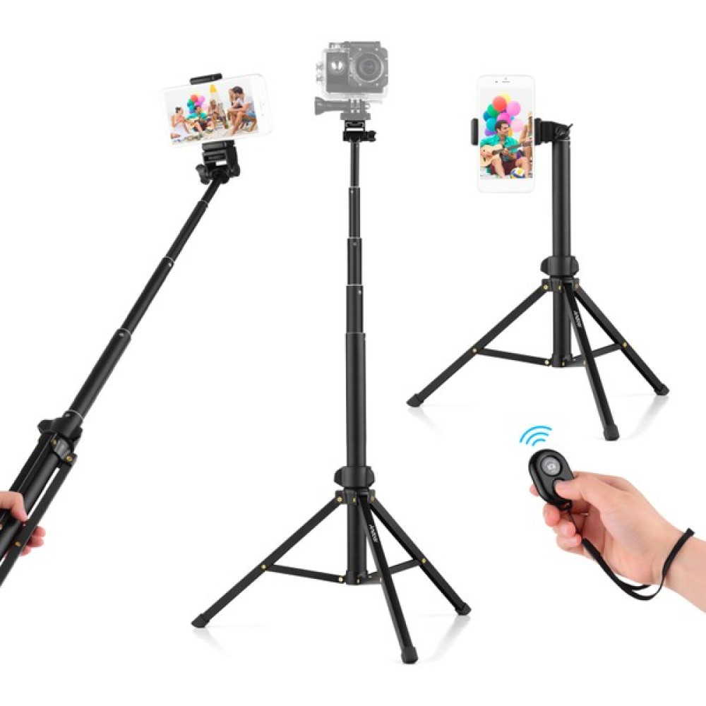 Andoer 1.5 M / 59IN 2-In-1 Tripod Standı + Uzatılabilir(Yurt Dışından) - Siyah Tripodlar Fiyatı