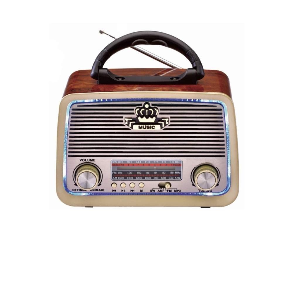 Andone Bluetooth’lu Ledli Nostaljik Görünümlü Müzik Kutusu Usb Sd Kart Radyo Mp3 Çalar Alarmlı Saatler & Radyolar Fiyatı